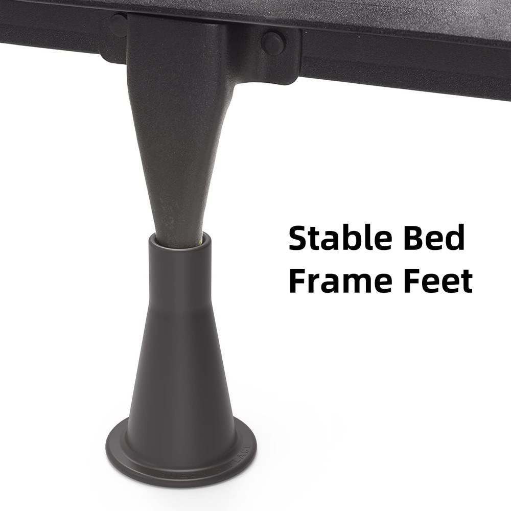 6 Pcs Bed Frame Feet, Tall Sturdy Cone Shaped Legs, Plastic Bed Risers, Replace