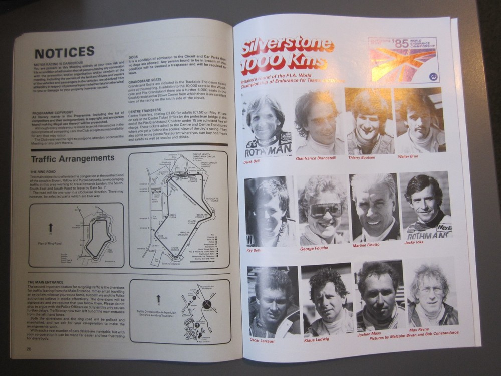 Silverstone 1000 KM World Endurance programme 12 May 1985
