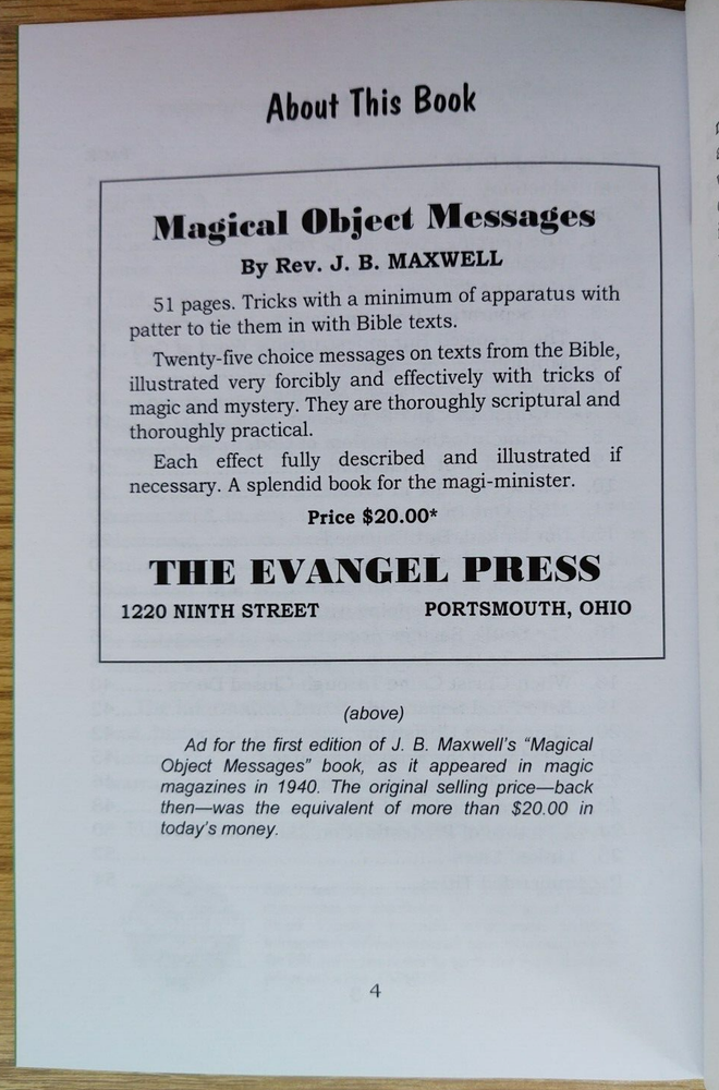Magical Object Messages by Rev. J. B. Maxwell (Revised edition)