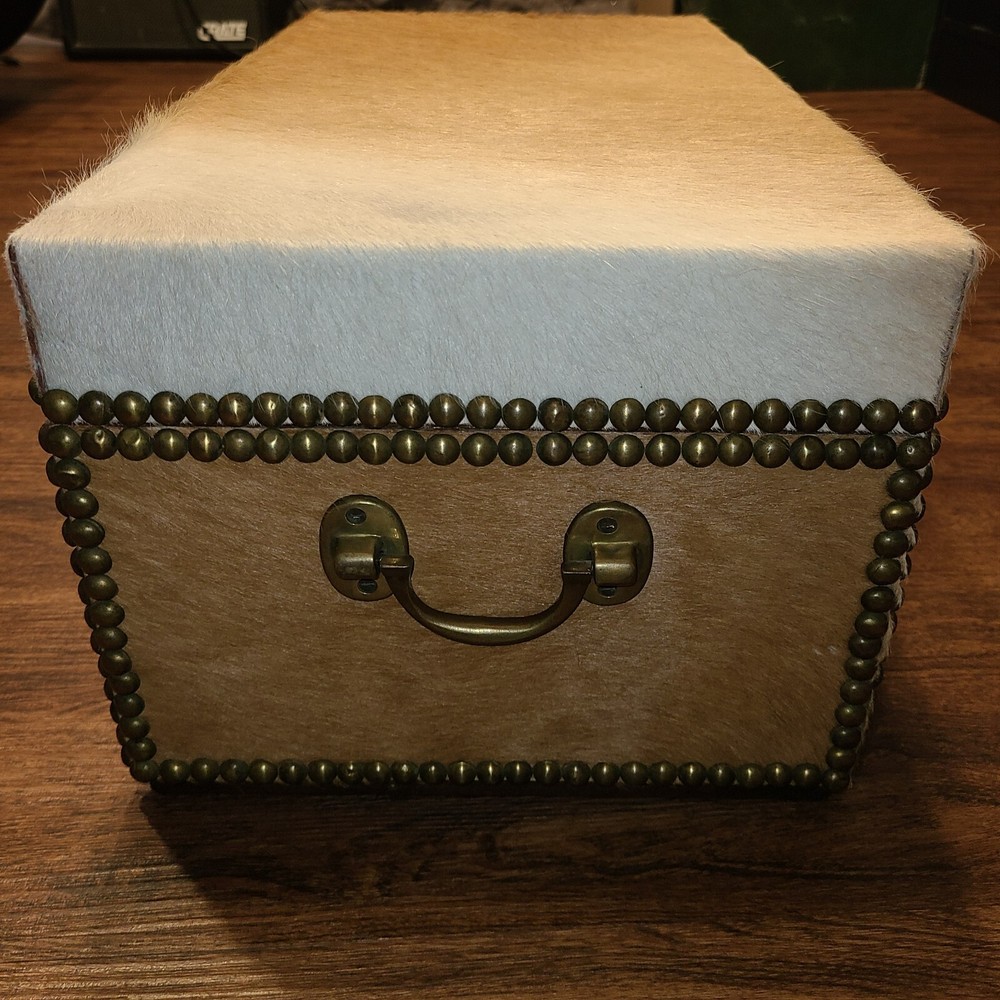 Vintage Deer Hide Small Cedar Chest Trunk