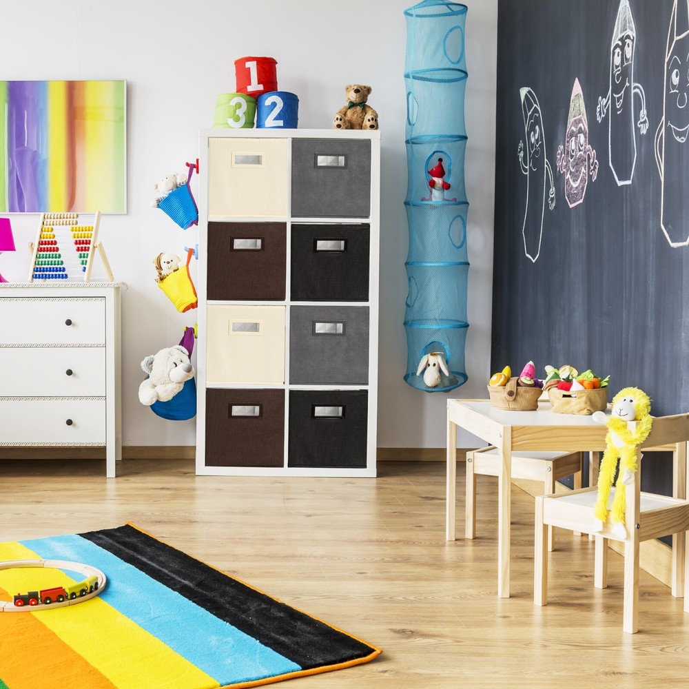 Superio Fabric Organizing Bin, 11" Cream Fabric Cube 8-Pack