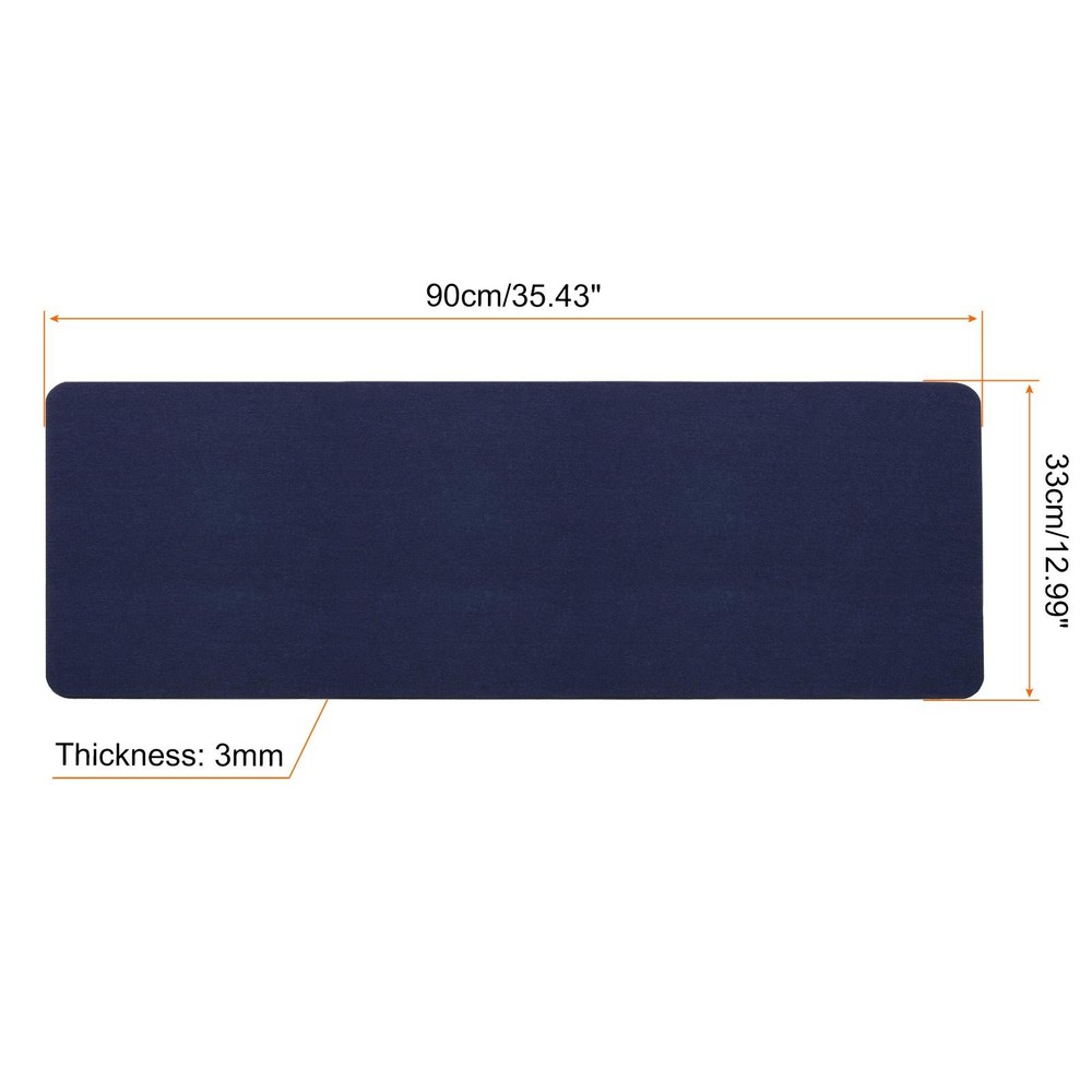 35"x13" Desk Mat Protector Felt Dual Side Mouse Pad Writing Mat Blue