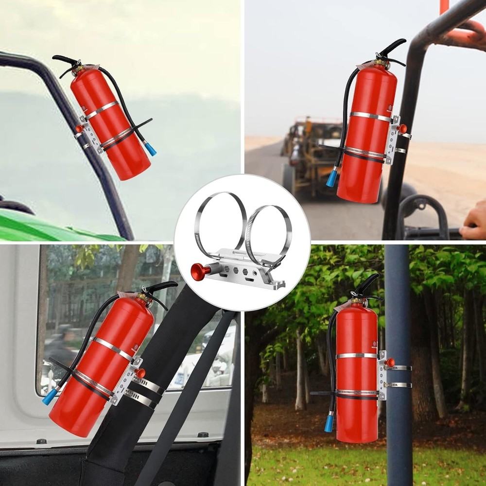 Adjustable Fire Extinguisher Mount Holder, Aluminum Quick Release Fire Exting...