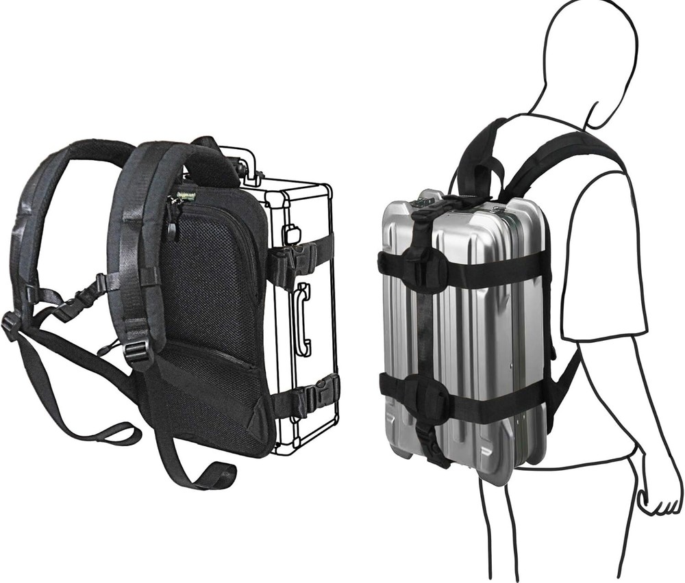 Backpack Carrying System with Strap for Carrying Hard Shell Case/Hand Luggage