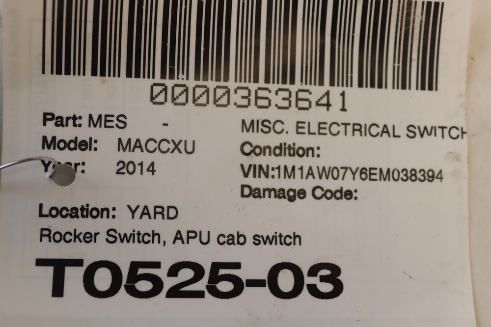 2013-2018 MACK CXU613 NORMAL TRIPAC STANDBY CONTROL SWITCH BUTTON OEM