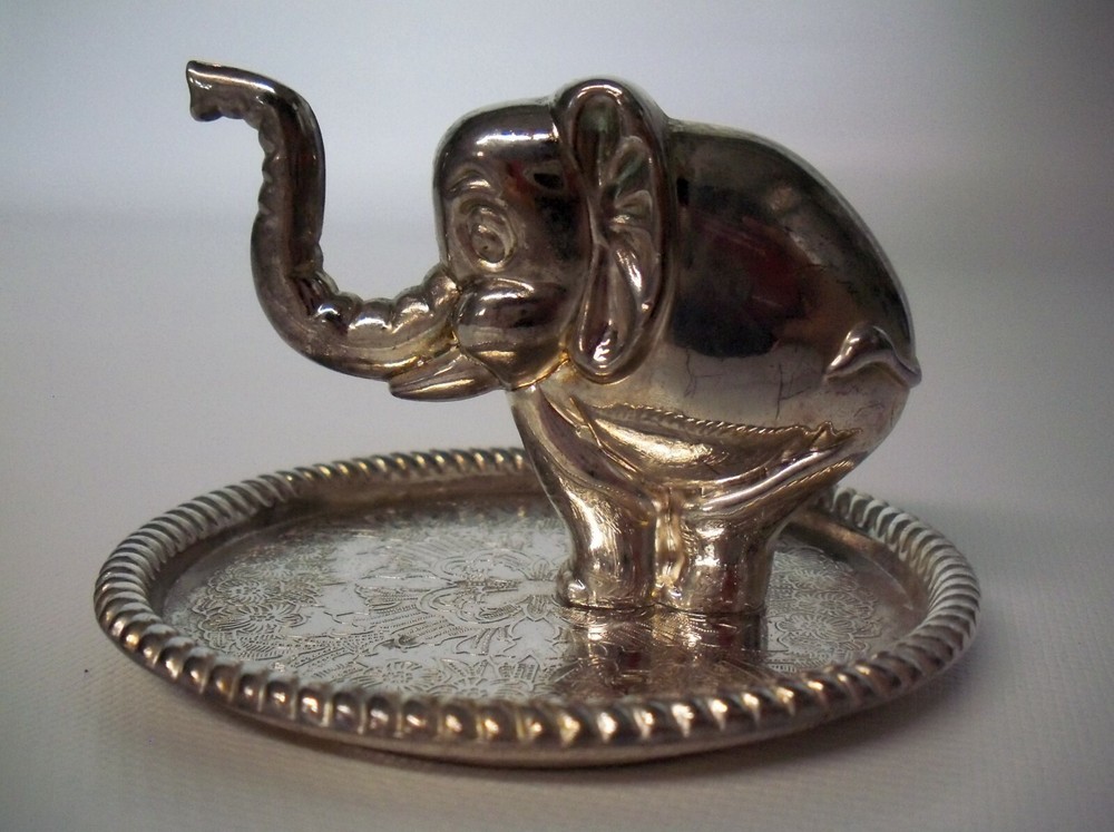 Silver Plated Elephant Jewelery Tray