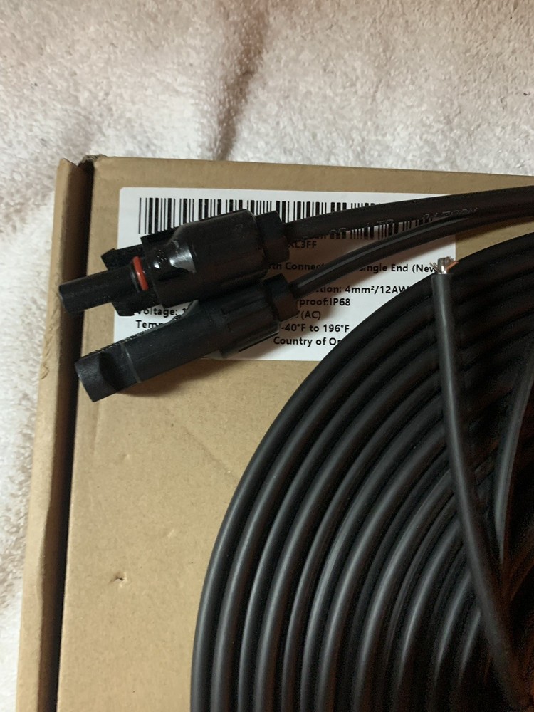 Valemo Solar Cable 40ft 12AWG Twin Wire Extension, Copper Strand(READ)