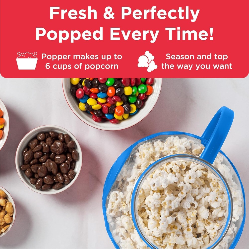 Ecolution Patented Micro-Pop Microwave Popcorn 1.5-Quart Snack Size, Blue