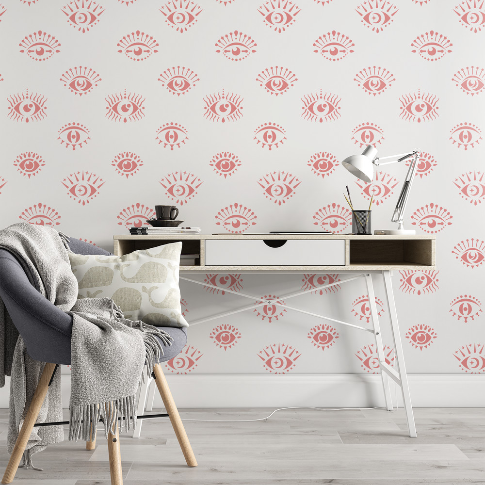 Evil Eyes Pattern Wall Stencil - Durable & Reusable Mylar Stencils