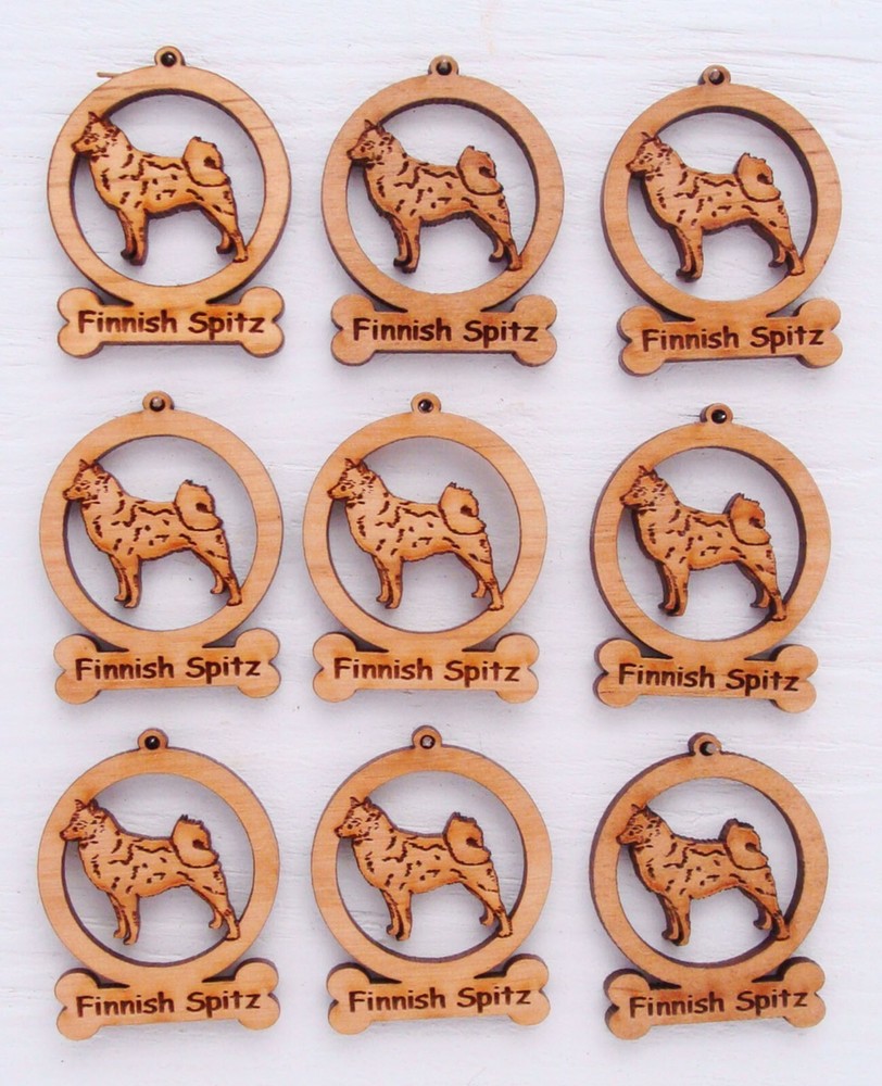 Finnish Spitz Mini Ornaments  Box of 9
