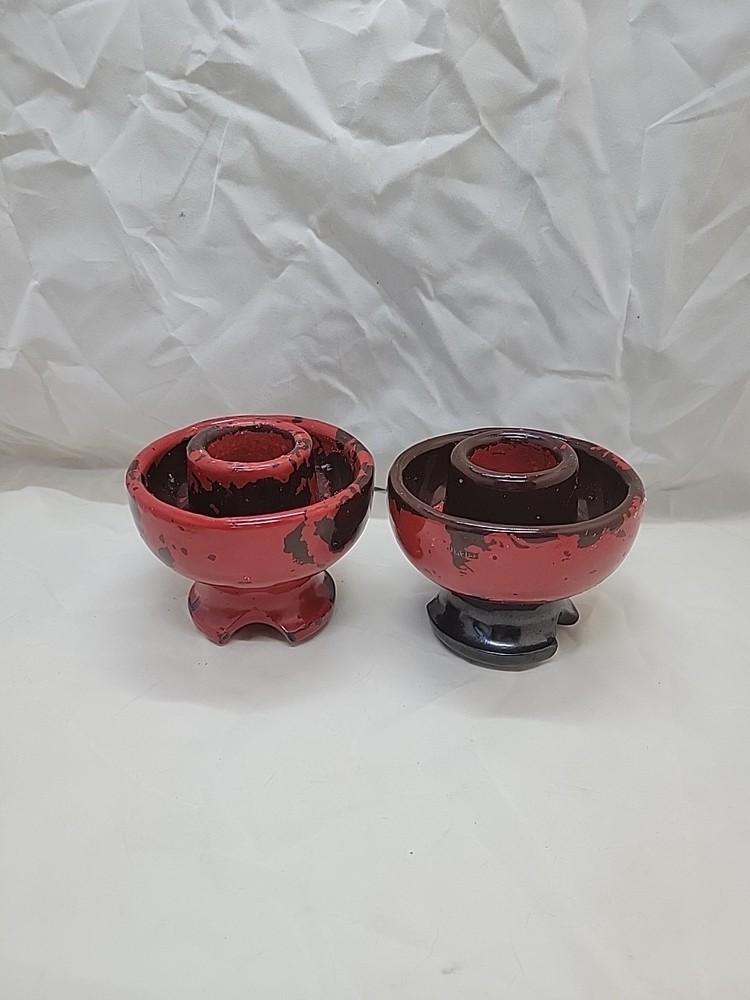 Red Heavy Candle Holders