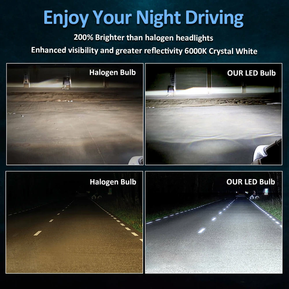 4x 9005 9006 LED Combo Headlight Bulbs 4SIDE High Low Beam Kit Xenon Super White