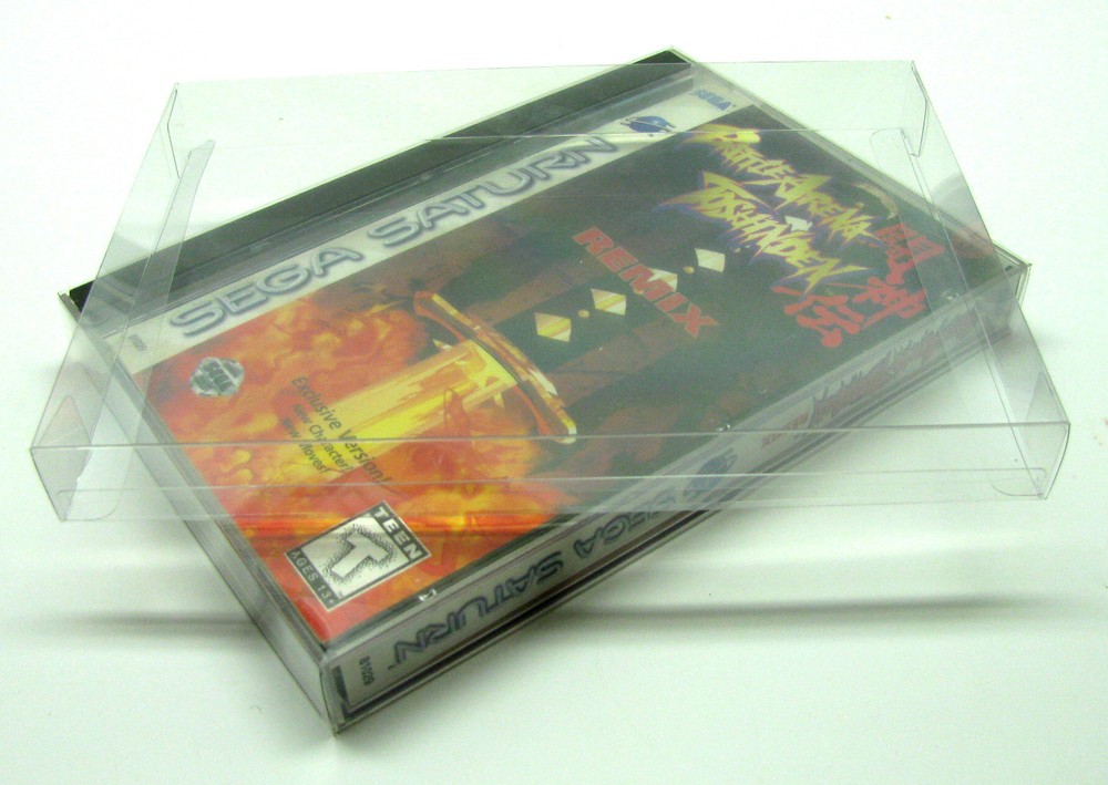 10x SEGA SATURN CIB GAME - CLEAR PLASTIC PROTECTIVE BOX PROTECTOR SLEEVE CASE