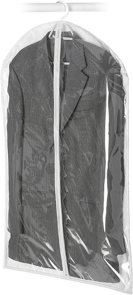 Zippered Hanging Suit Bag - Clear,Gray