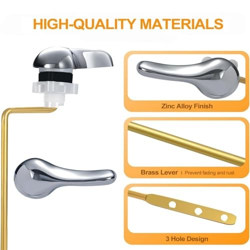 Universal Toilet Handle Replacement Kit | Brass Thickened Linkage Side Mount