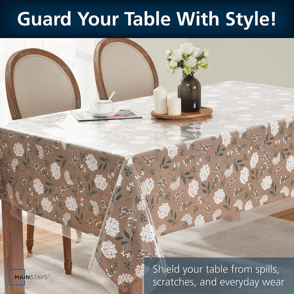 Mainstays Clear PEVA Table Protector 60" x 102" Rectangle