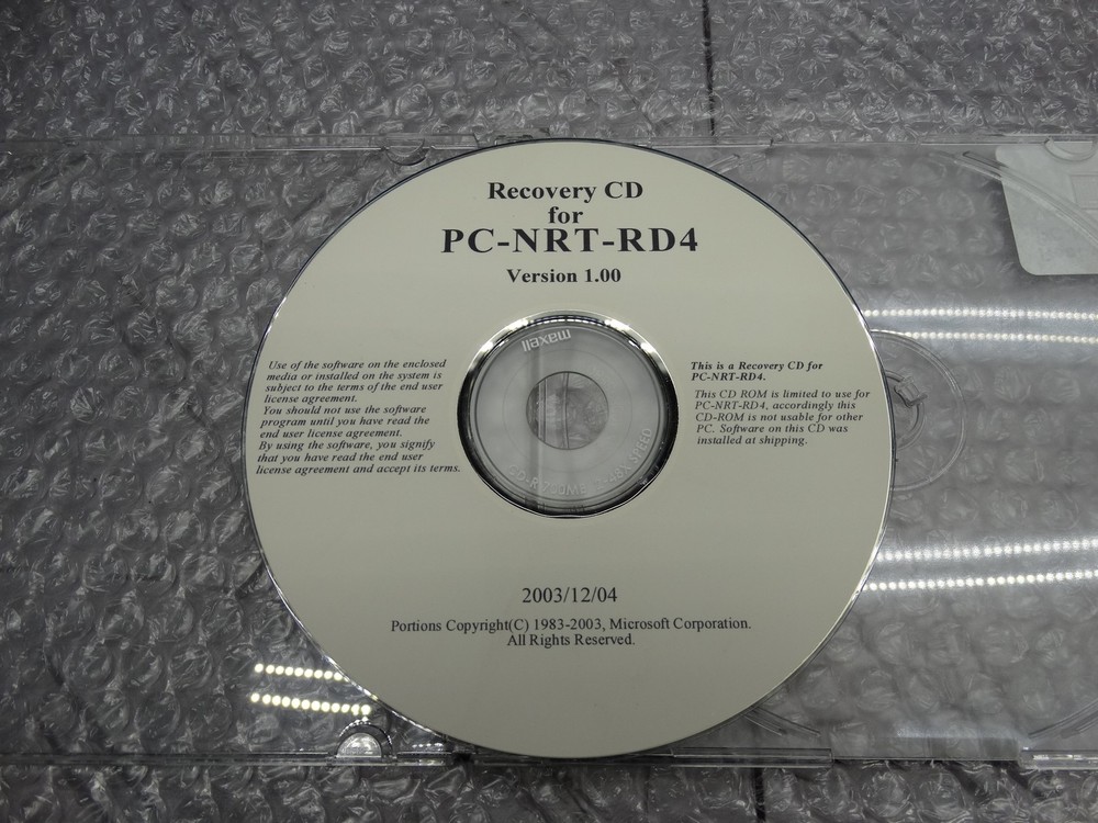 Noritsu Recovery CD Version 1.00 for PC-NRT-RD4
