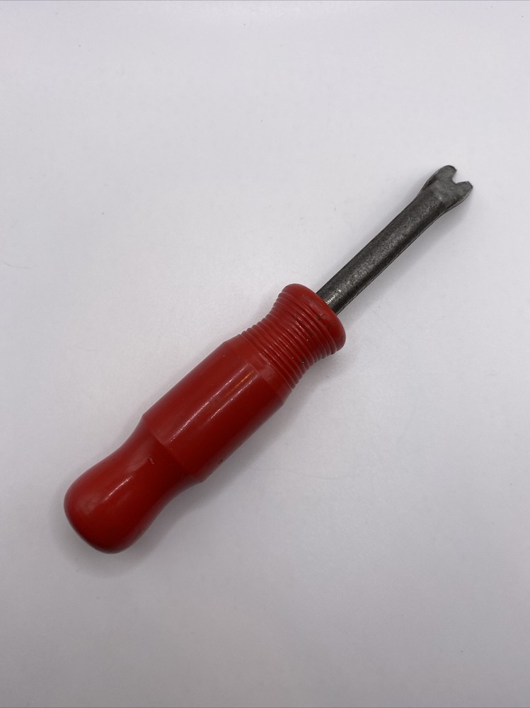 Vintage 7" G.W. Mount Upholsterer’s Tack Puller / Hand Tool Red Handle EUC