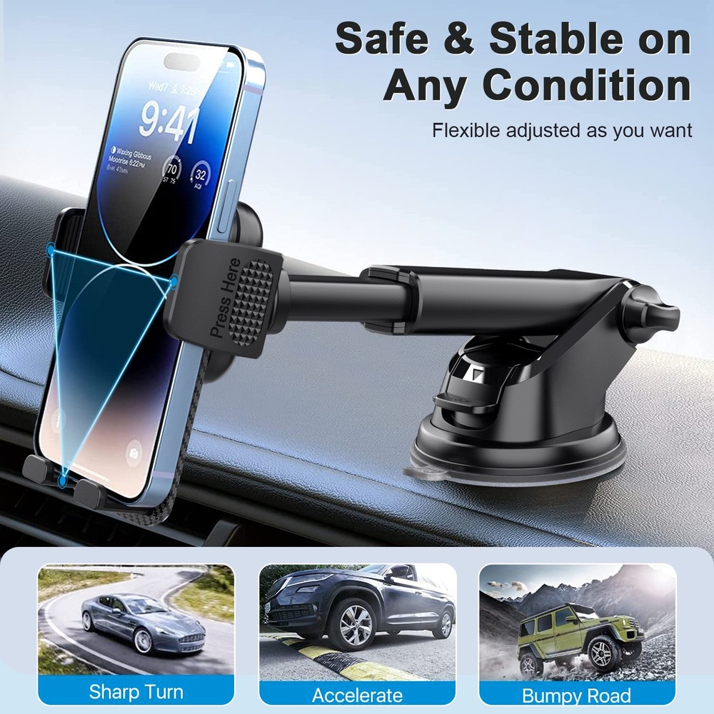 Universal 360° Dashboard &Windshield Universal Car Mount Phone Holder Adjustable