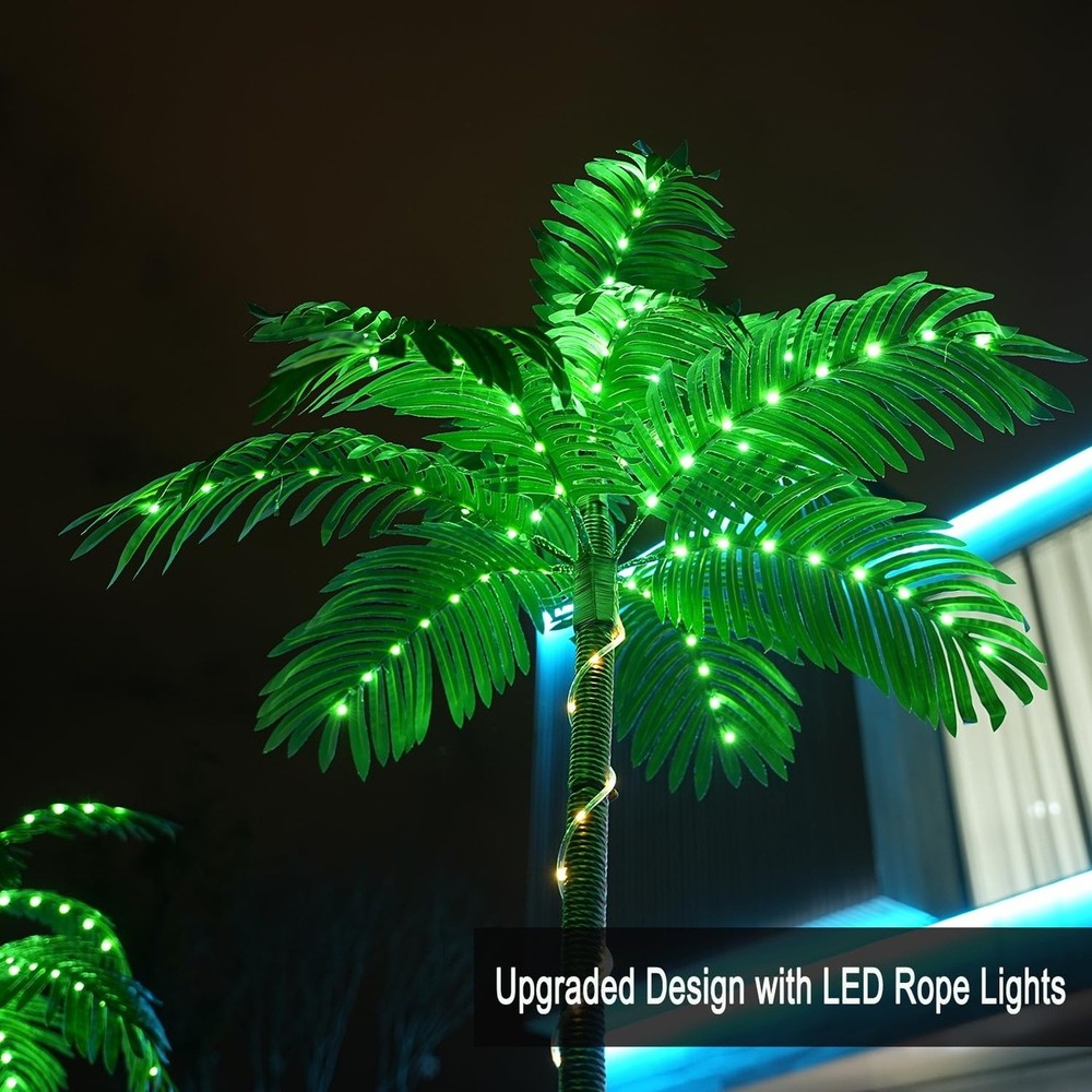 7FT Artificial Palm Tree with 260 LED Lights