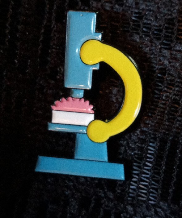 New Microscope Enamel Pin Brooch Science Gift