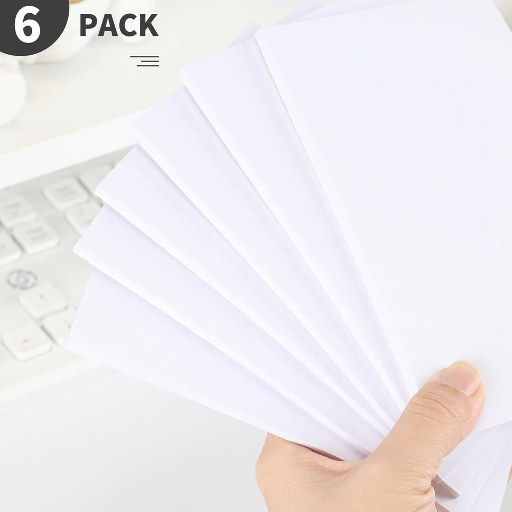 6 Pack 4x6 Blank Memo Note Pads 50 Sheets Small Scratch Pads for Writing