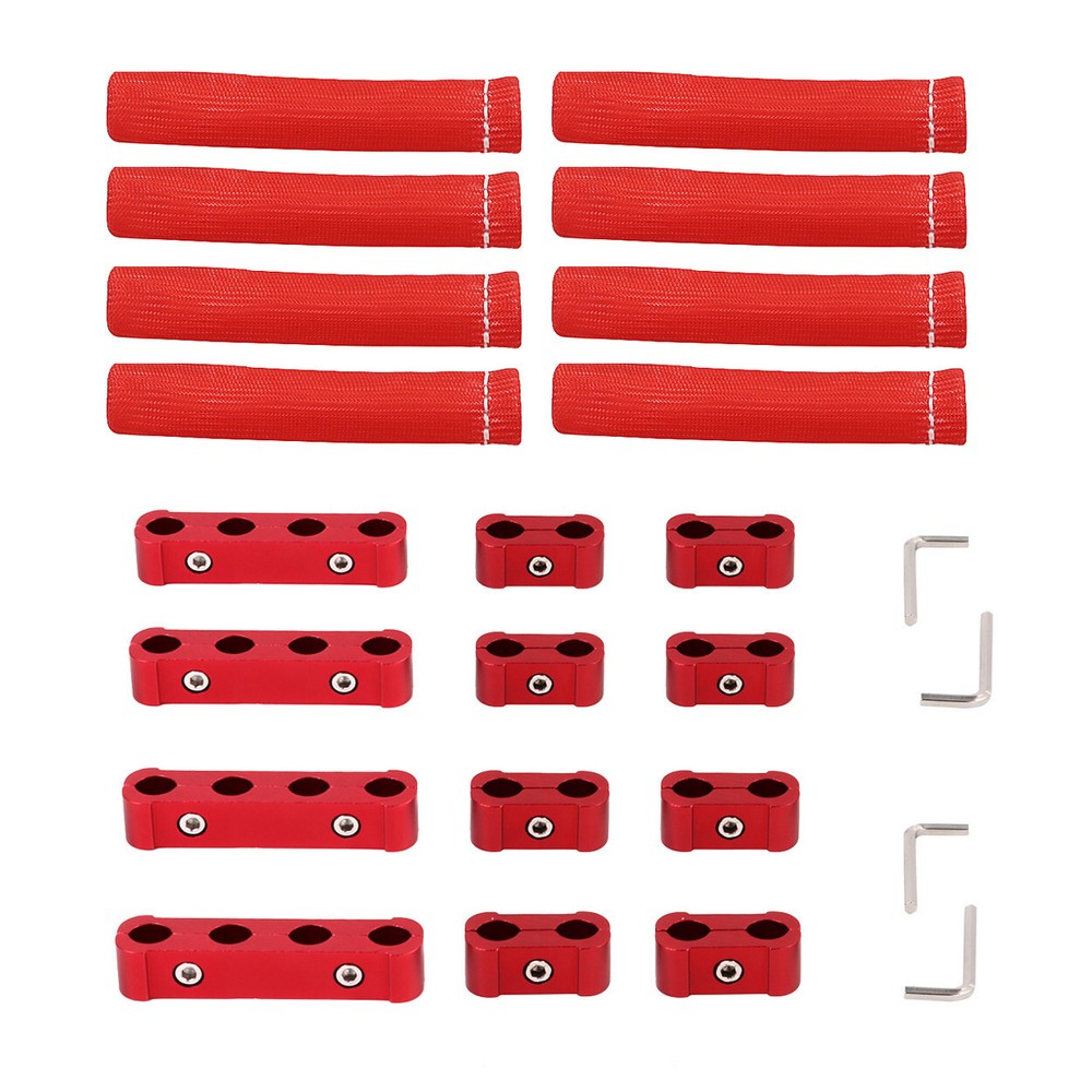 Spark Plug Heat Shield Protector Engine Spark Plug Wire Separator Red 20Pcs