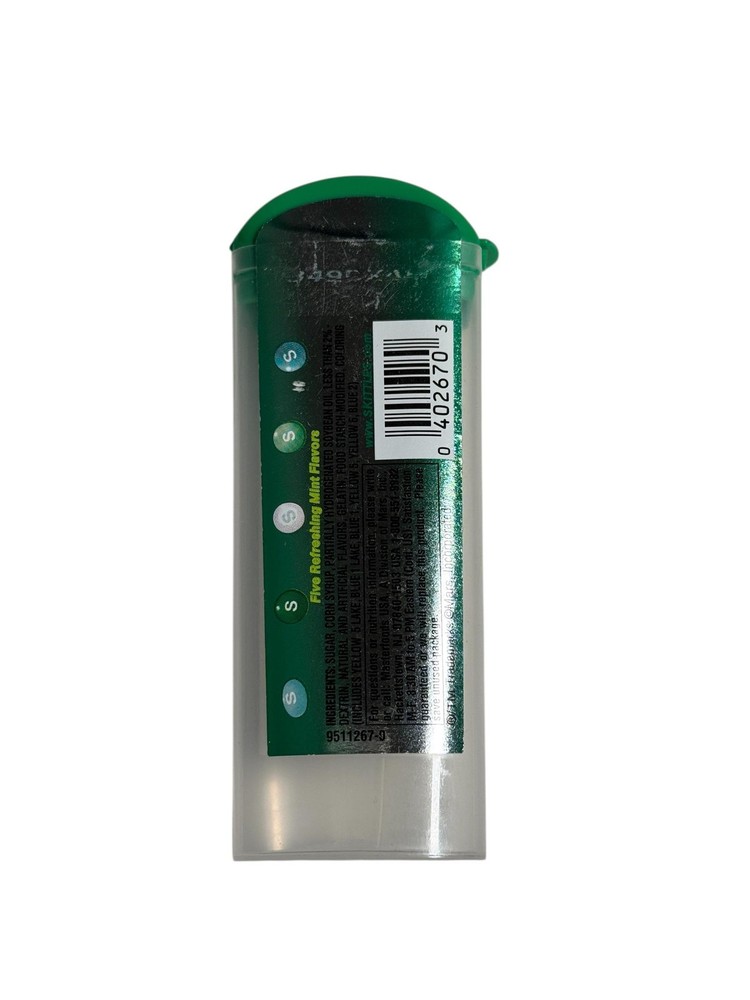 Skittles Fresh SpearMint Bite Size Mints Empty Candy Container Discontinued