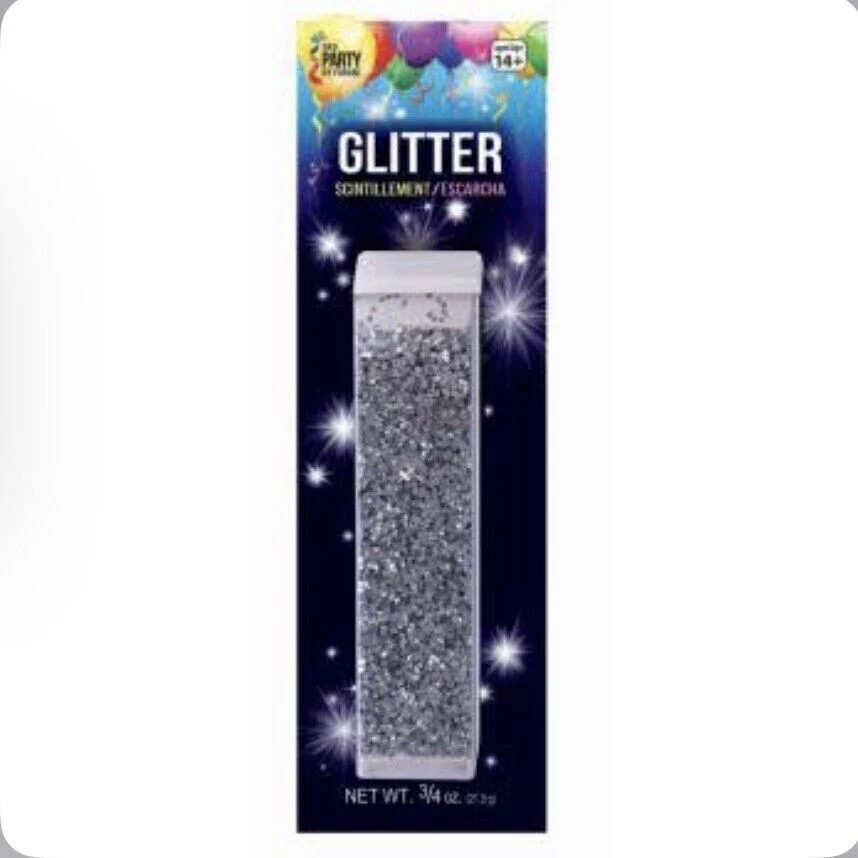 Silver Glitter 3/4 Oz Small Silver Circles