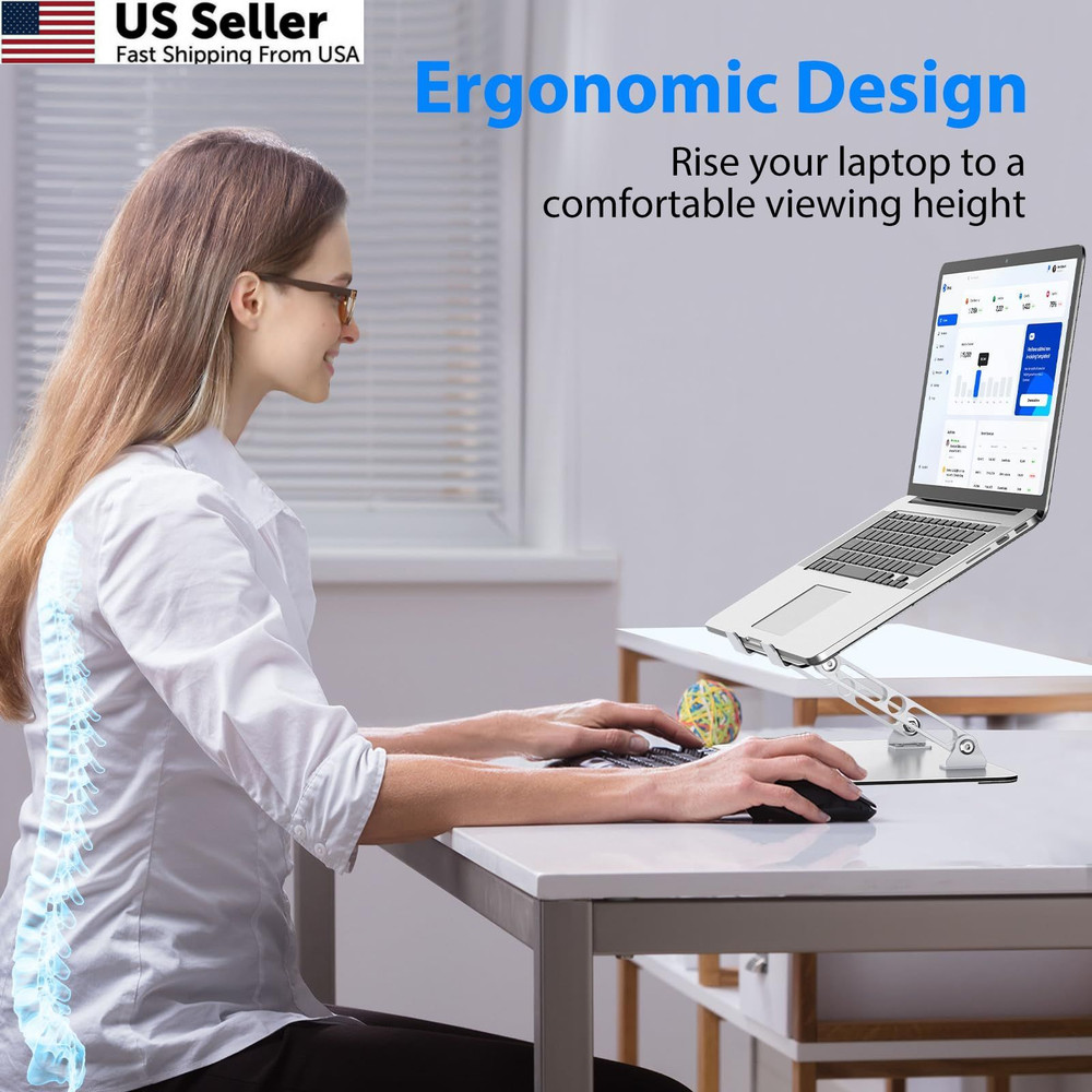 Gogoonike Laptop Stand for Desk, Adjustable Riser, Metal Foldable...