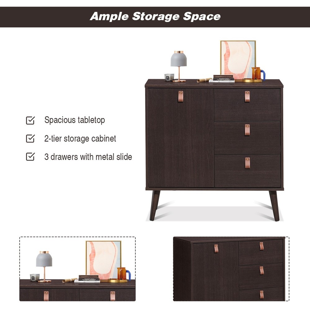 3-Drawer Sideboard Storage Display Cabinet Entryway Console Table Buffet Table