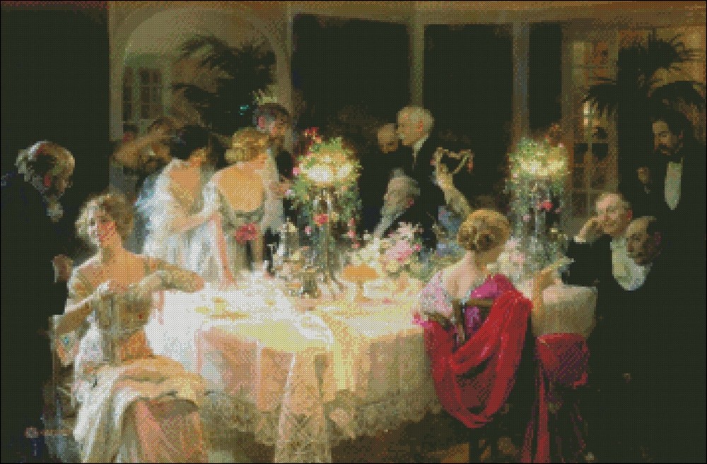 Chart Needlework DIY - Counted Cross Stitch Patterns - A Dinner Party