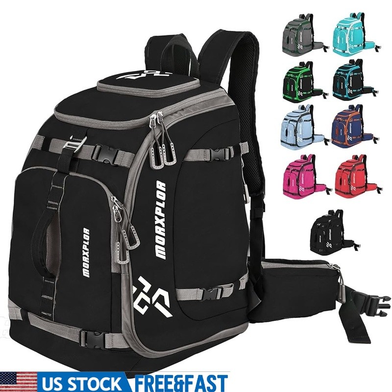 Waterproof Ski Boot Backpack Large Capacity W/ Drain Holes & Extra Pockets New