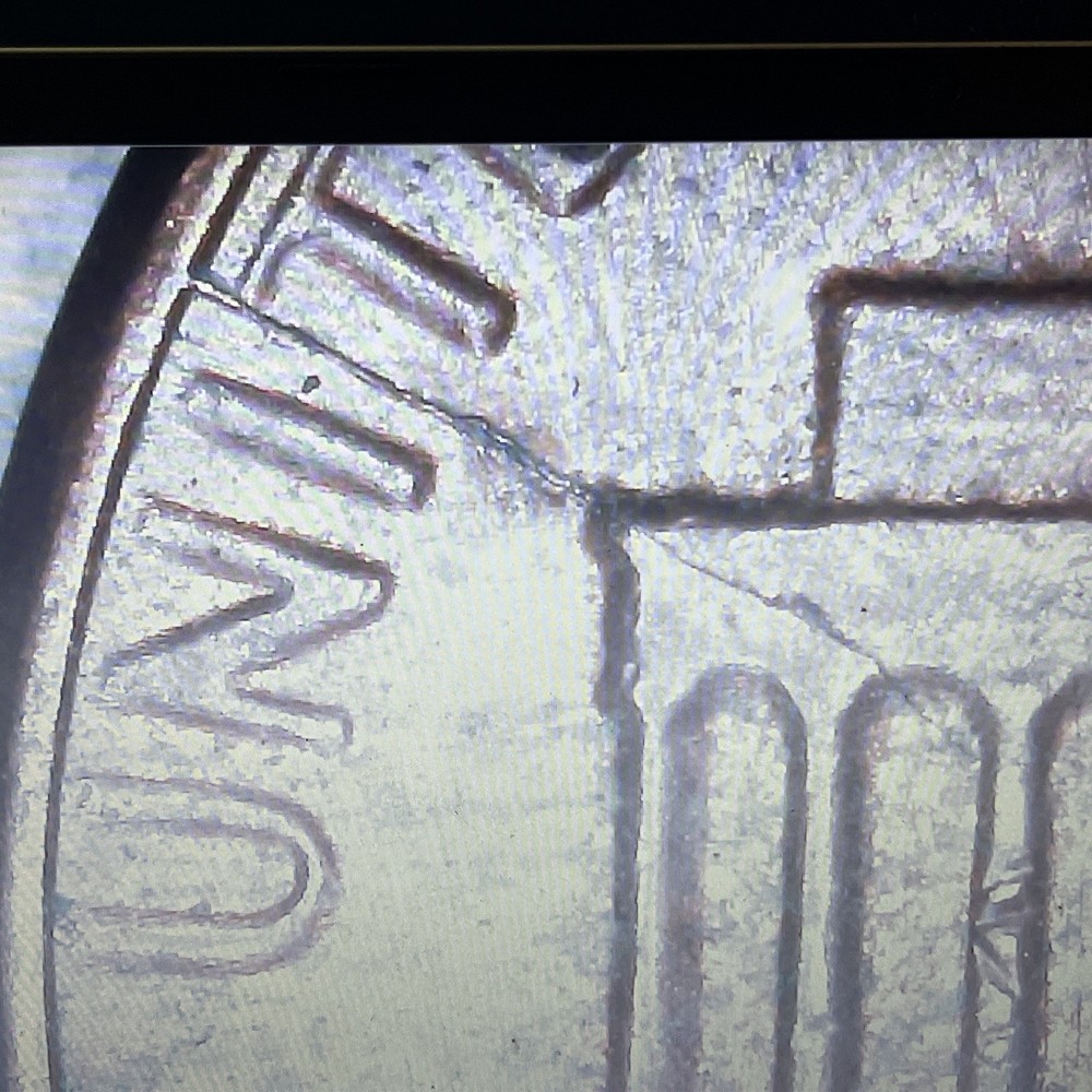 1983 Lincoln Memorial Cent With Die Cracks Reverse