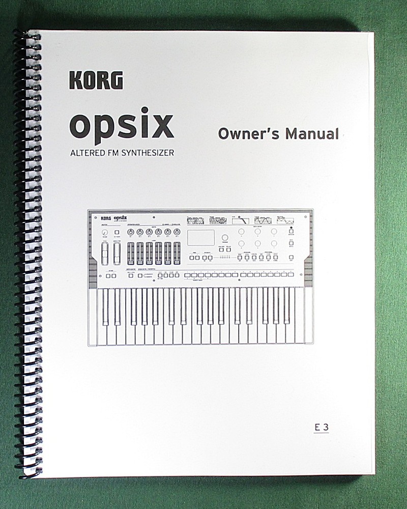 Korg Opsix Instruction Manual: Full Color & Protective Covers!