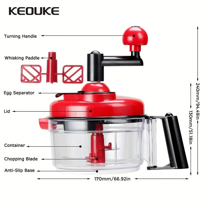 WHITE manual chopper is multi-functional w/ slicer, blender & salad spinner (B1)
