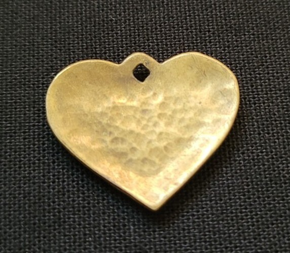 Sterling Silver Brass Heart Drop Charm Pendant