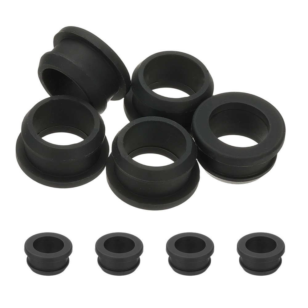 5pcs Wire Grommet, 21mm Mounting Dia Plastic Grommets Cable Hose Snap, Black