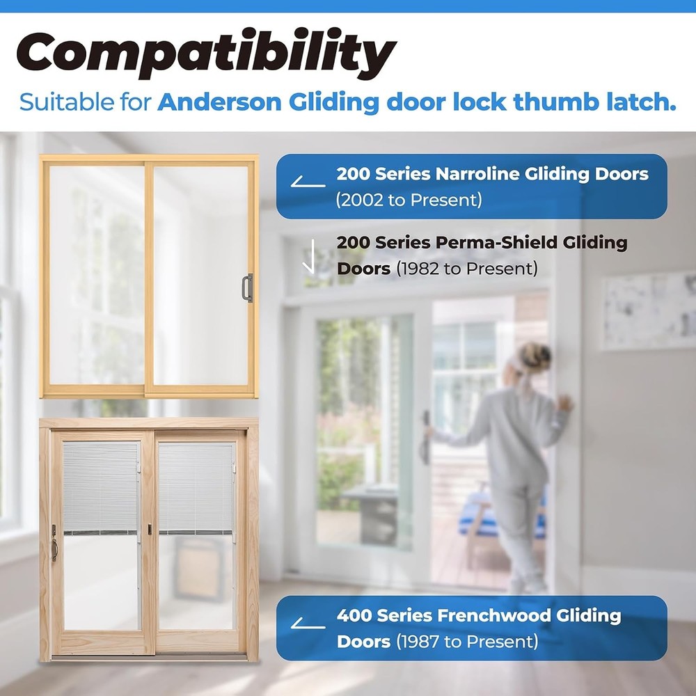 2573609 Replacement Andersen Gliding Door Thumb Latch Compatible with White