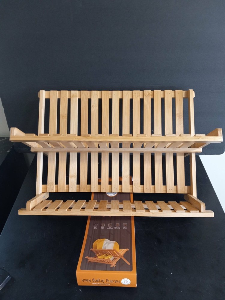 Foldable Bamboo Dish Drying Rack