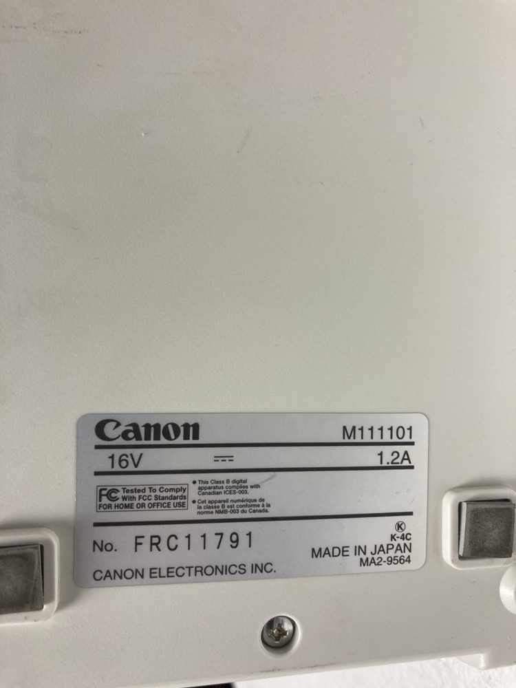 Canon Image Formula CR-50 Check Scanner w/ AC Adapter & USB Cable