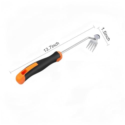 Weed Puller Tool, Portable Rubber-Handled Garden Tools, Four-Tined style1
