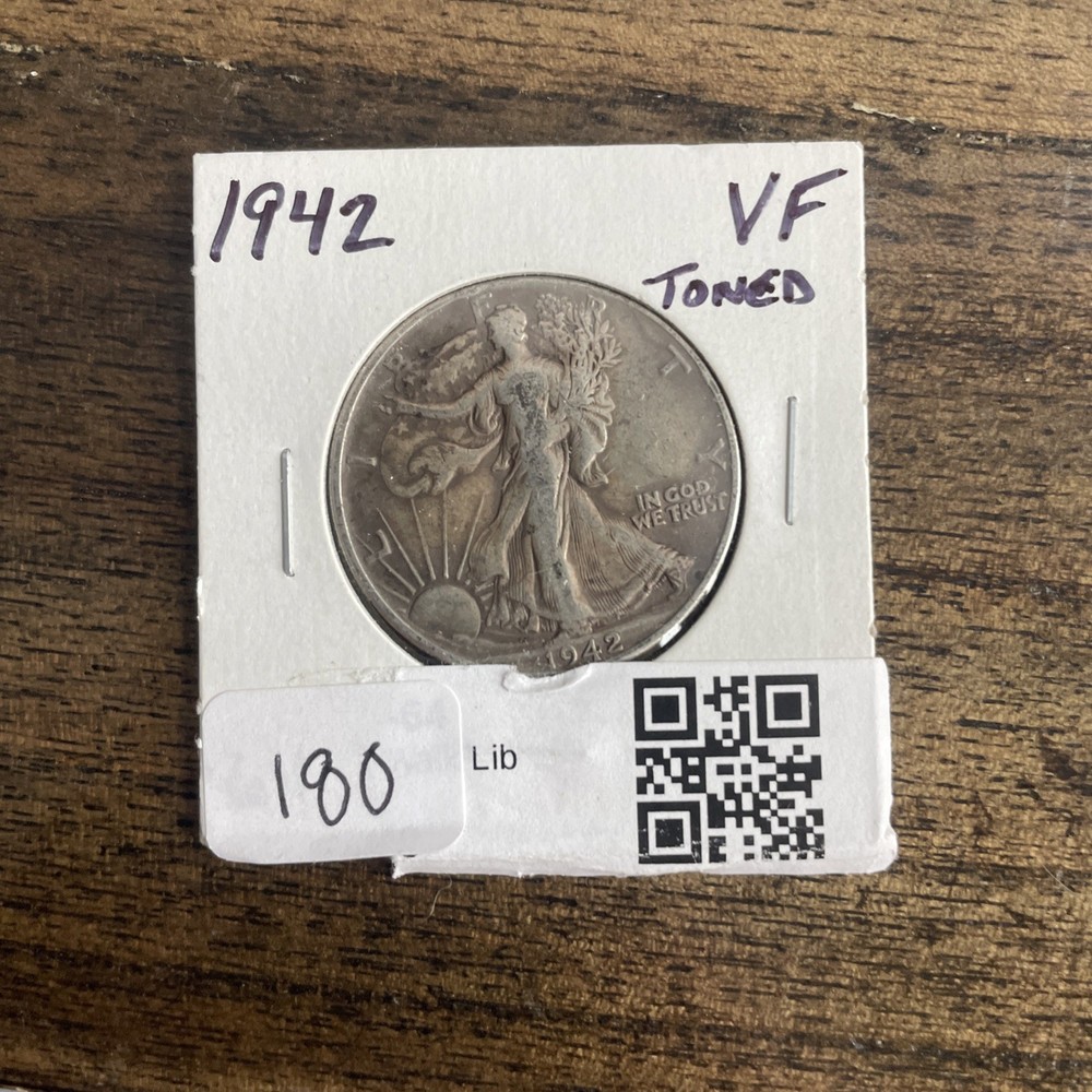 1942 Toned Walking Liberty VF