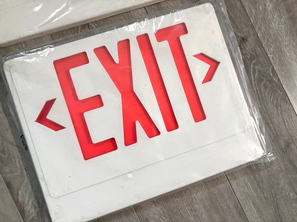 2 Emergency EXIT Sign Covers 13 x 10 Plastic Replacement Covers NEW in Package