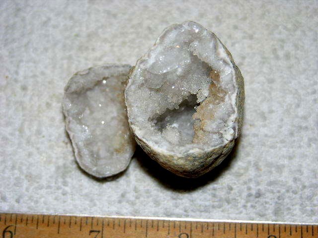Geode pair opened with crystal centers 2 inch G61