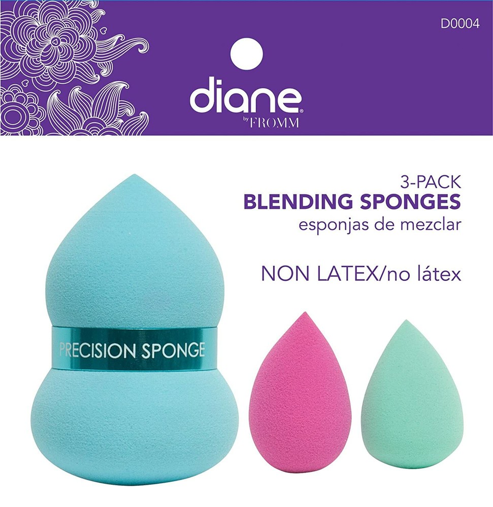 Diane Fromm Blending Sponge 3 Pack Precision Sponge Blue Green Pink
