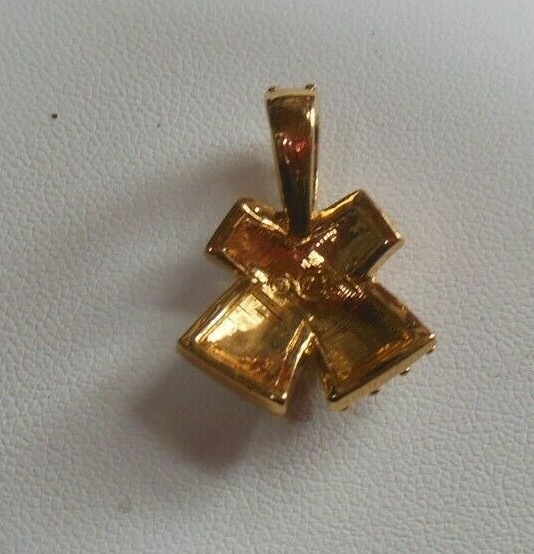 SWAROVSKI logo paved rhinestone bow pendant