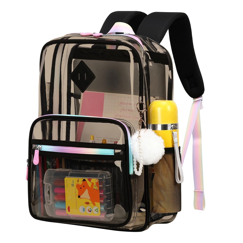Clear Backpack Heavy Duty Transparent Backpack for School Clear Bags