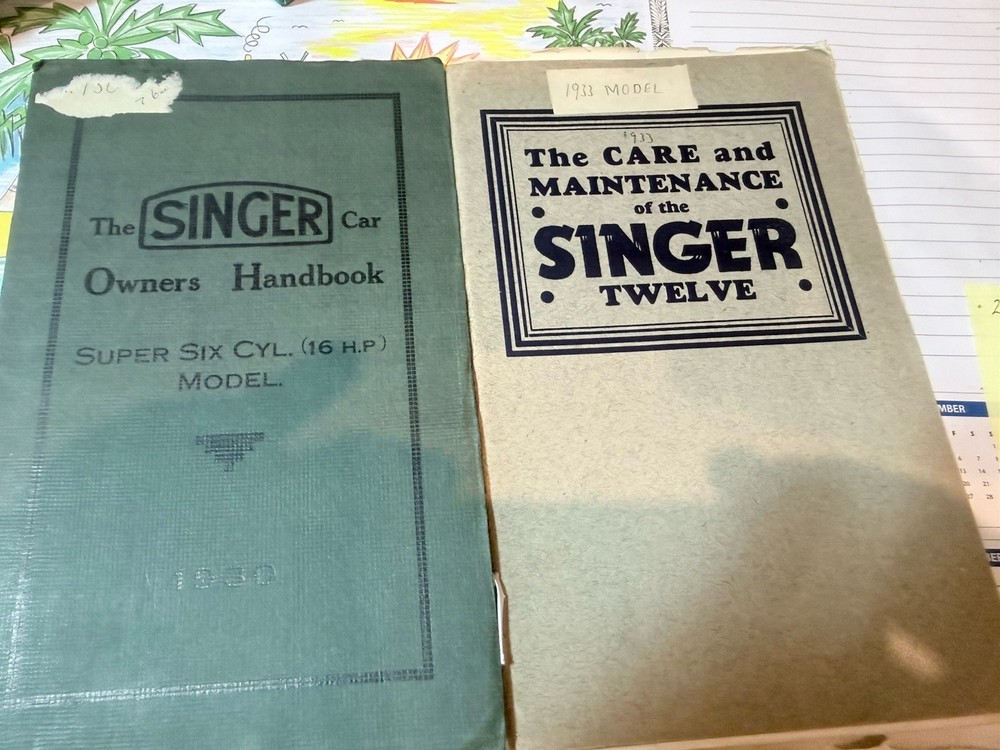 Singer Car Owners Handbooks x 12 plus additional items