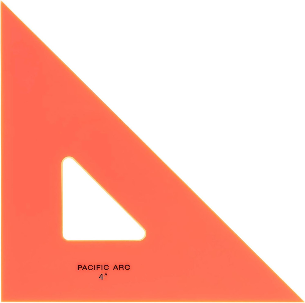 Drafting Triangle, 4-inch, 45/90 Degrees, Fluorescent Orange